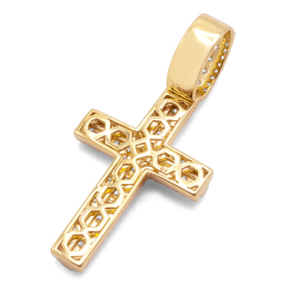 10k Yellow Gold Diamond Cross 0.96ctw