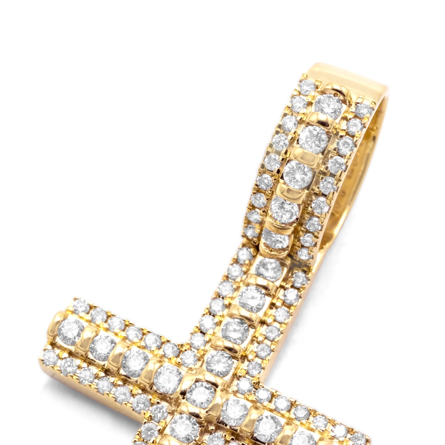 10k Yellow Gold Diamond Cross 0.96ctw