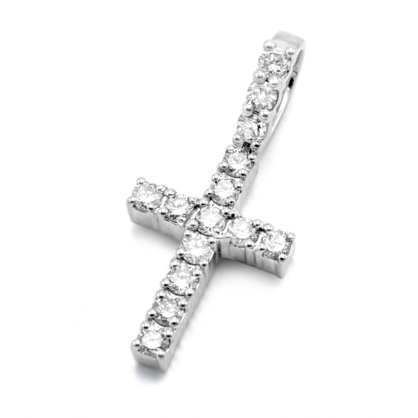 10k White Gold Diamond Cross 0.70ctw