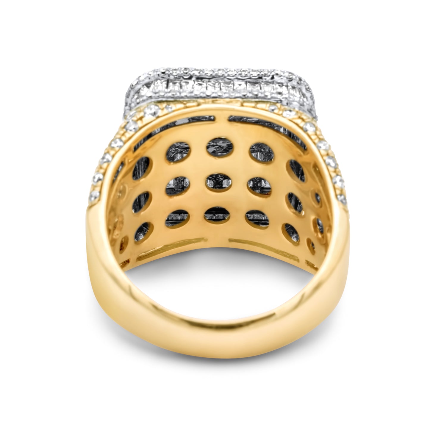 14k Two-Tone Gold Baguette Diamond Ring 5.68ctw