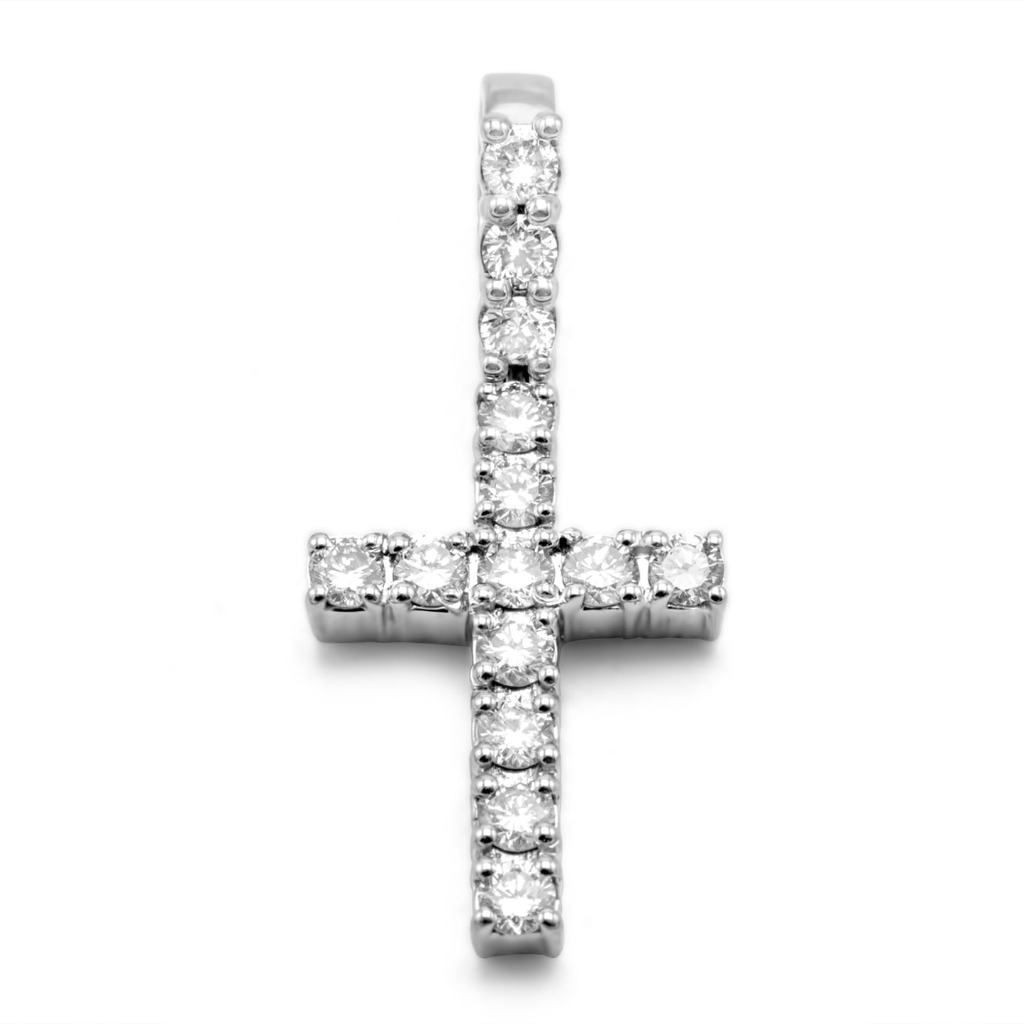 10k White Gold Diamond Cross 0.70ctw