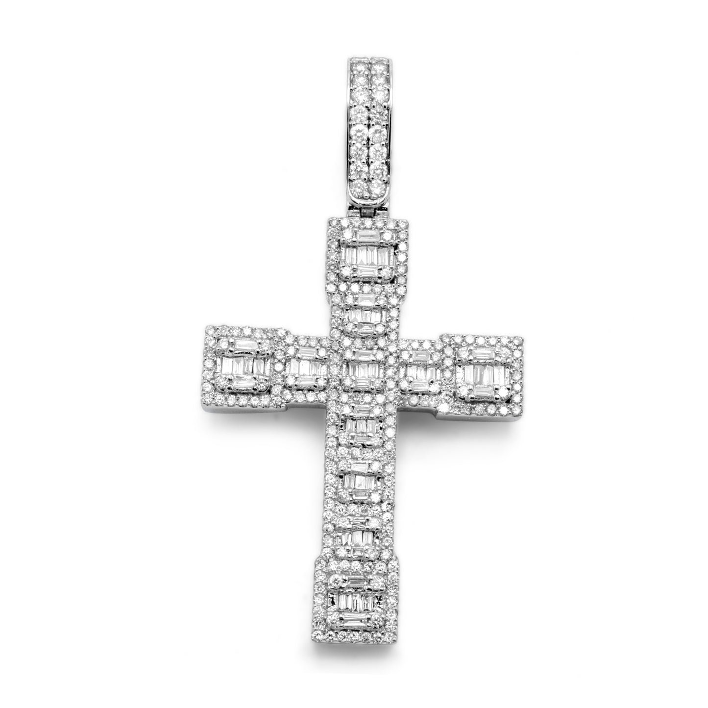 10k White Gold Diamond Cross 1.50ctw