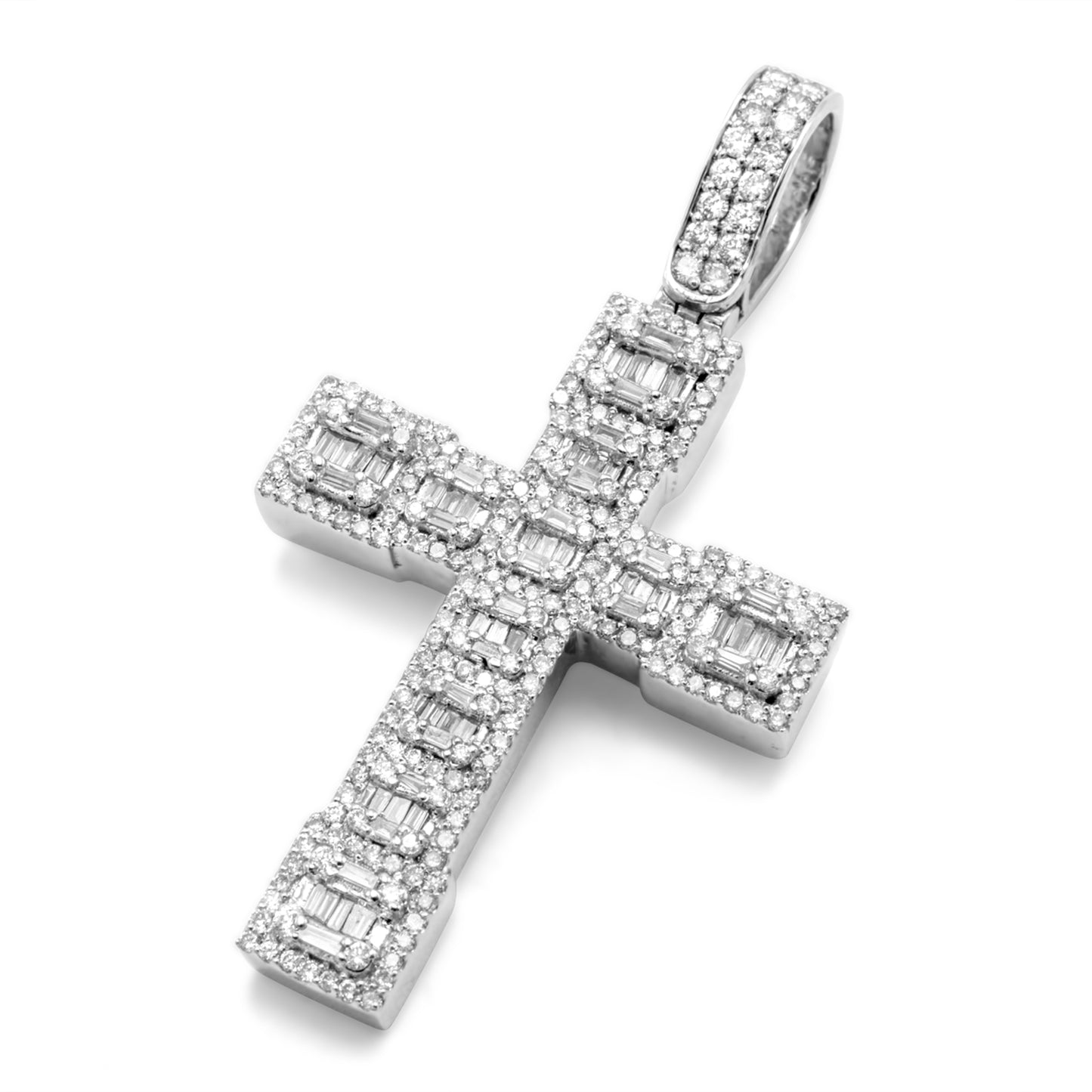 10k White Gold Diamond Cross 1.50ctw