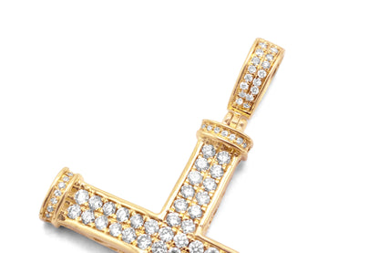 10k Yellow Gold Diamond Cross 1.50ctw