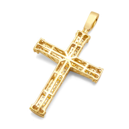 10k Yellow Gold Diamond Cross 1.50ctw