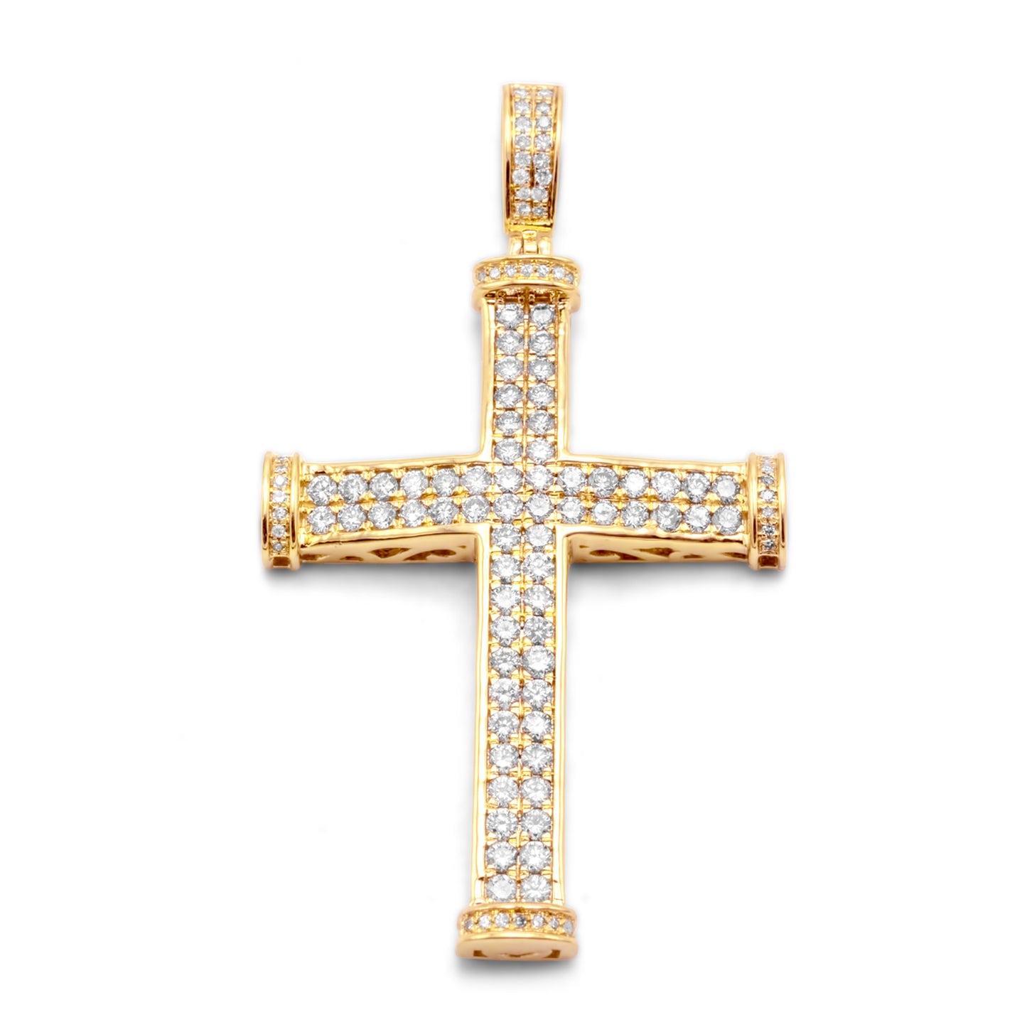 10k Yellow Gold Diamond Cross 1.50ctw