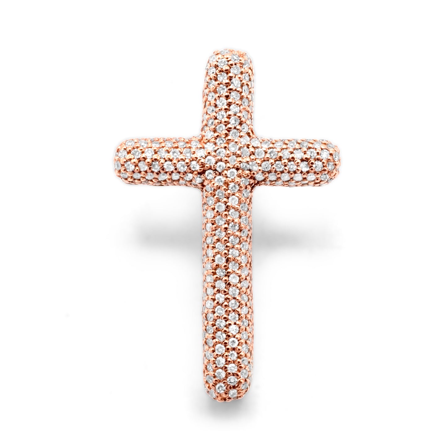 10k Rose Gold Diamond Cross 0.81ctw