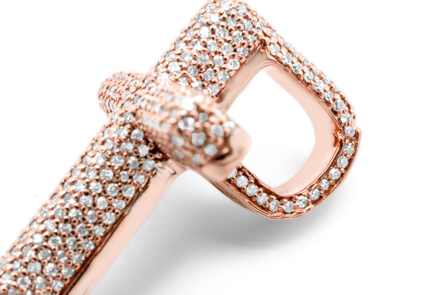 10k Rose Gold Diamond Cross 0.81ctw