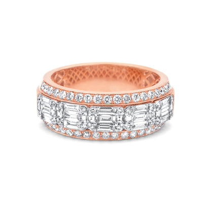 14k Rose Gold Baguette Diamond Ring 2.40ctw