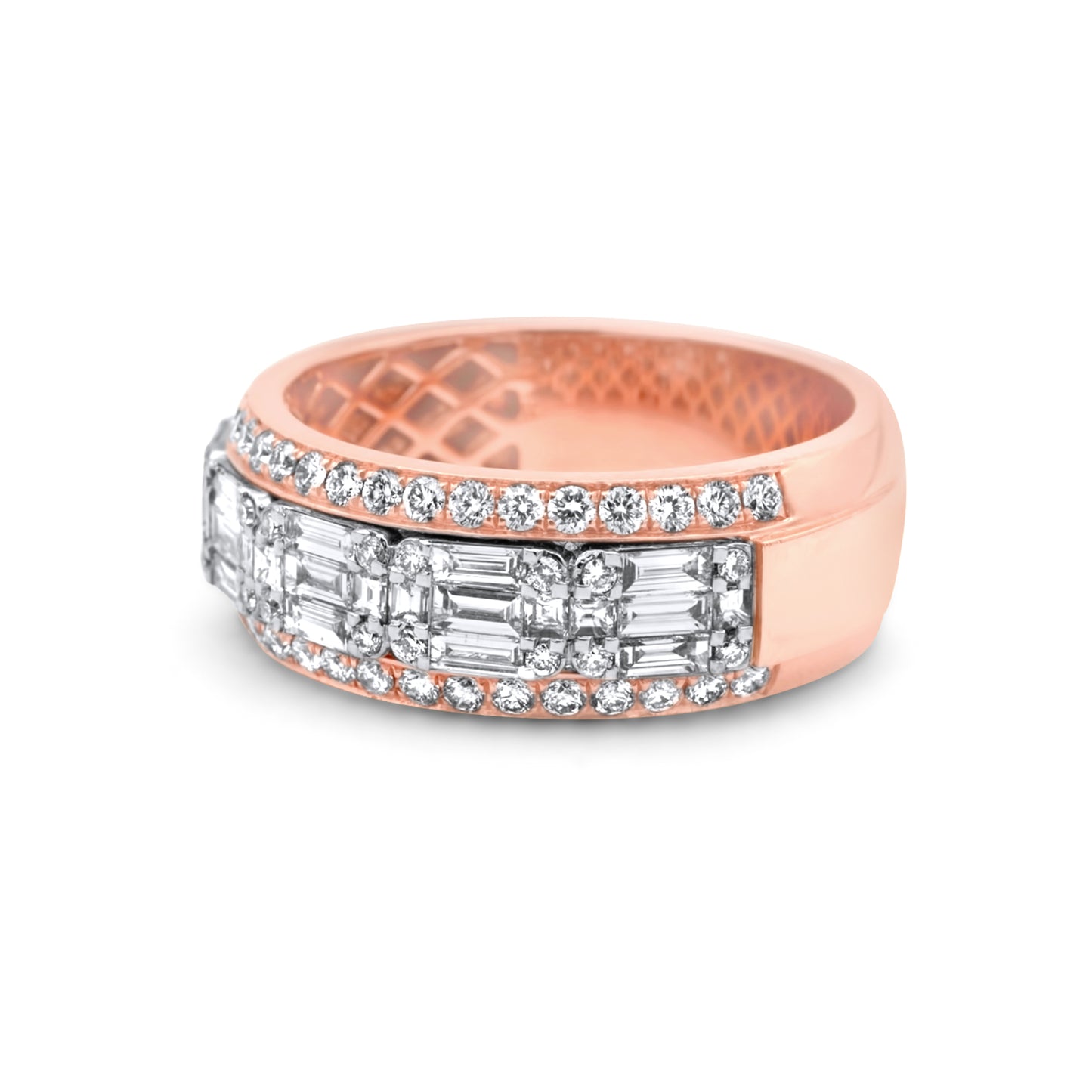 14k Rose Gold Baguette Diamond Ring 2.40ctw