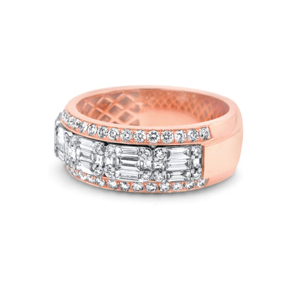 14k Rose Gold Baguette Diamond Ring 2.40ctw