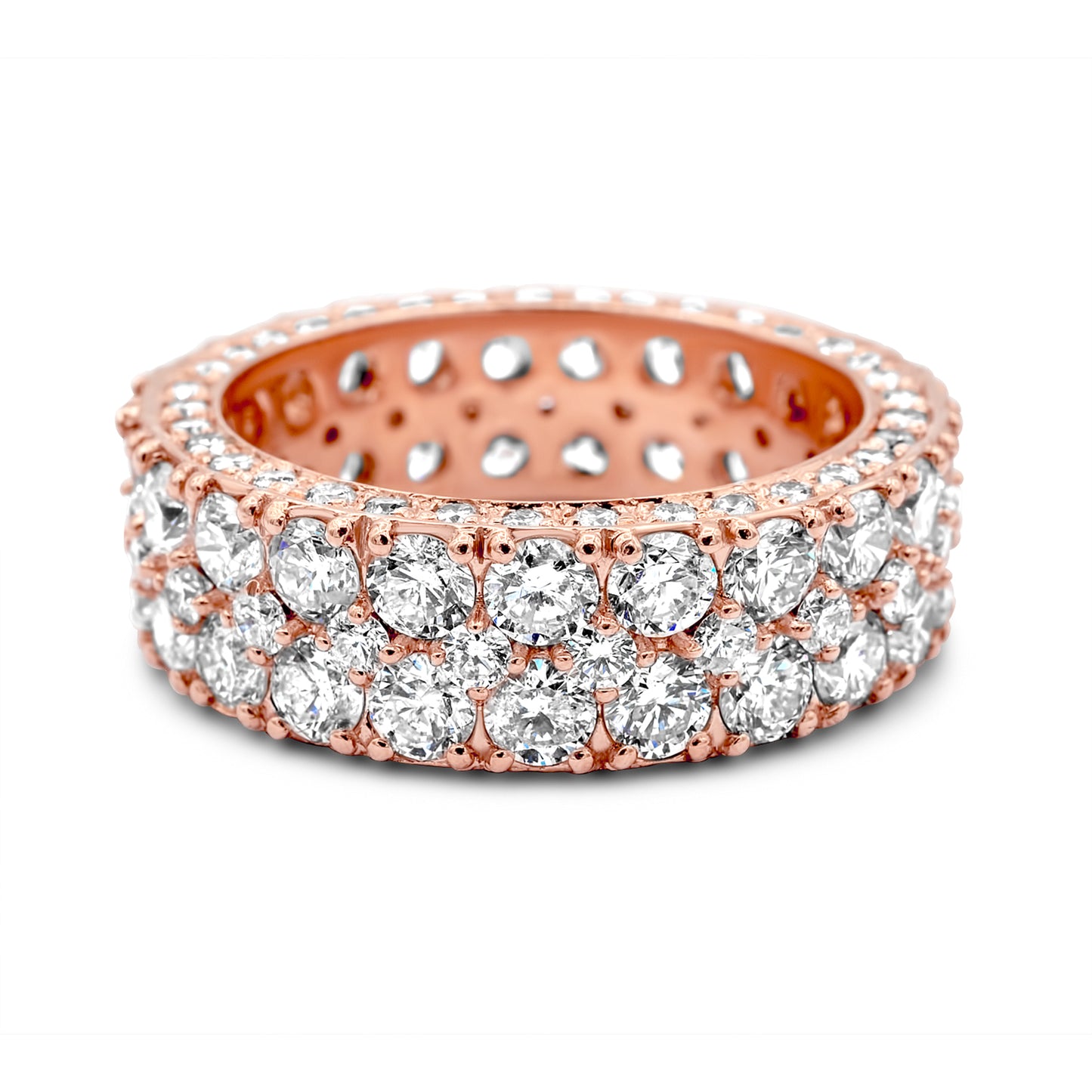 14k Rose Gold Diamond Wedding Band 6.85ctw