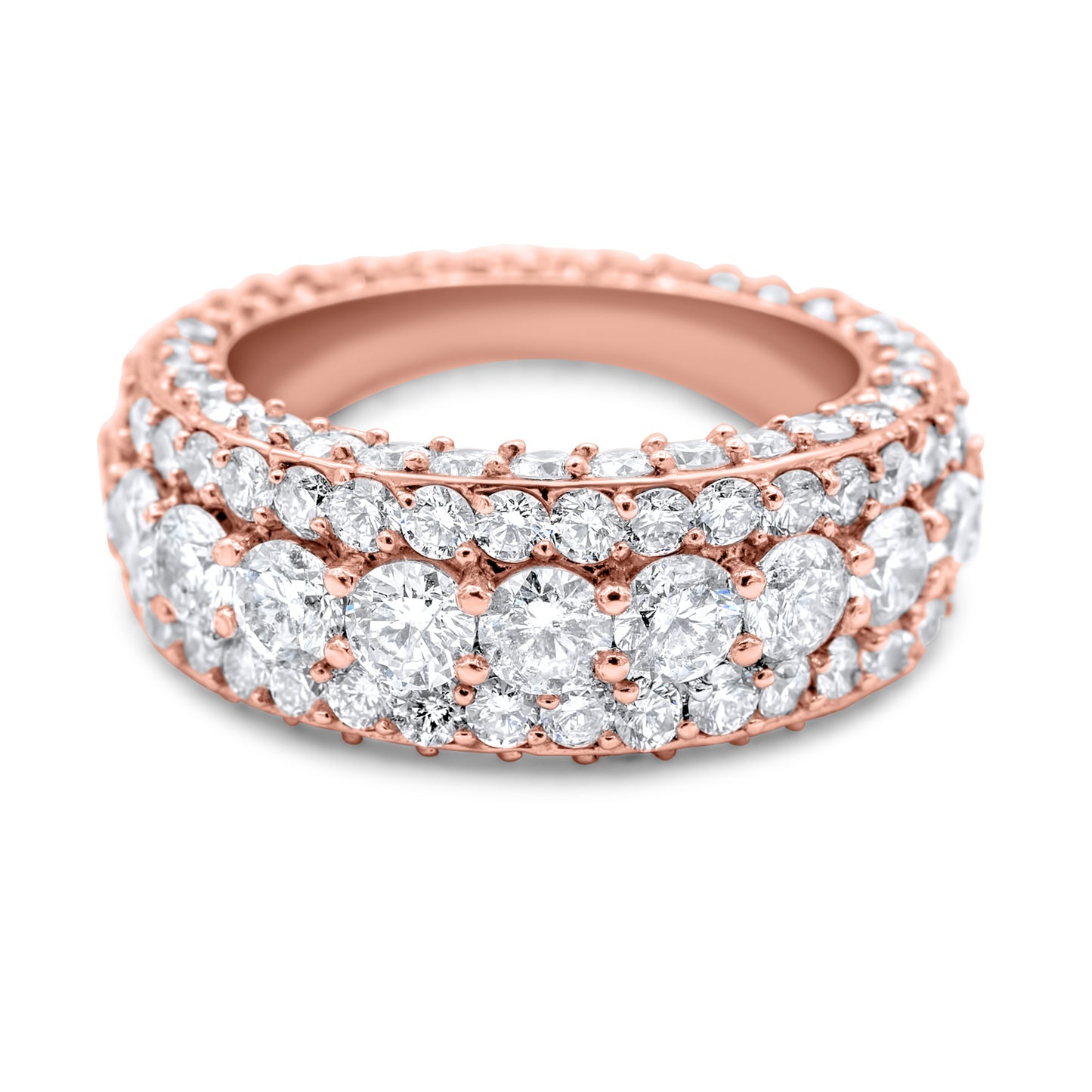 14k Rose Gold Diamond Eternity Band 9.86ctw