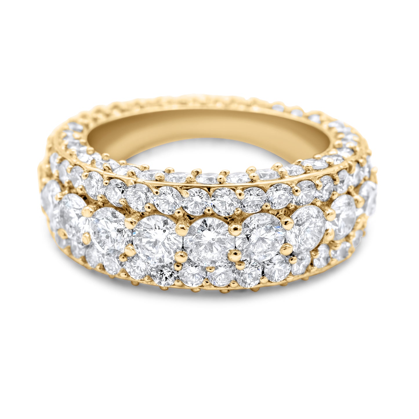 14k Yellow Gold Diamond Eternity Band 9.86ctw