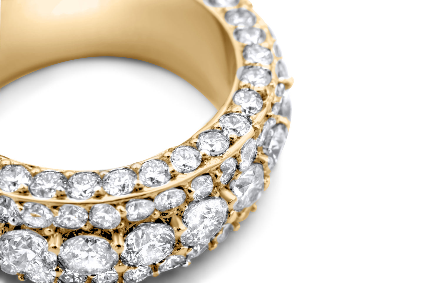 14k Yellow Gold Diamond Eternity Band 9.86ctw