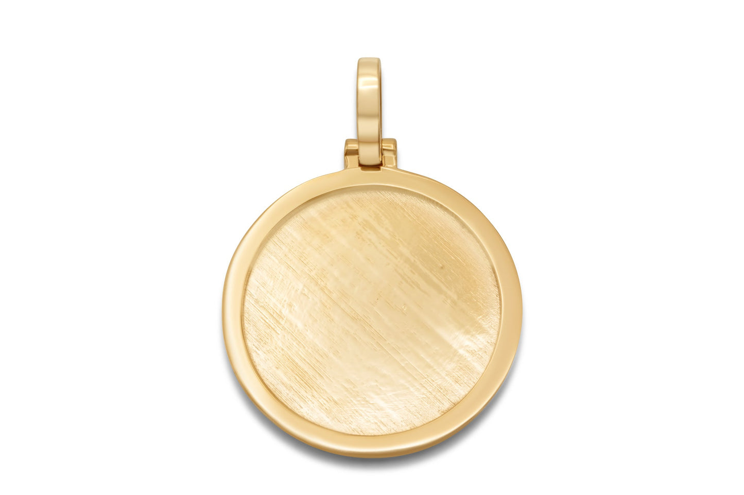 10k Solid Yellow Gold Circle Picture Pendant Micro