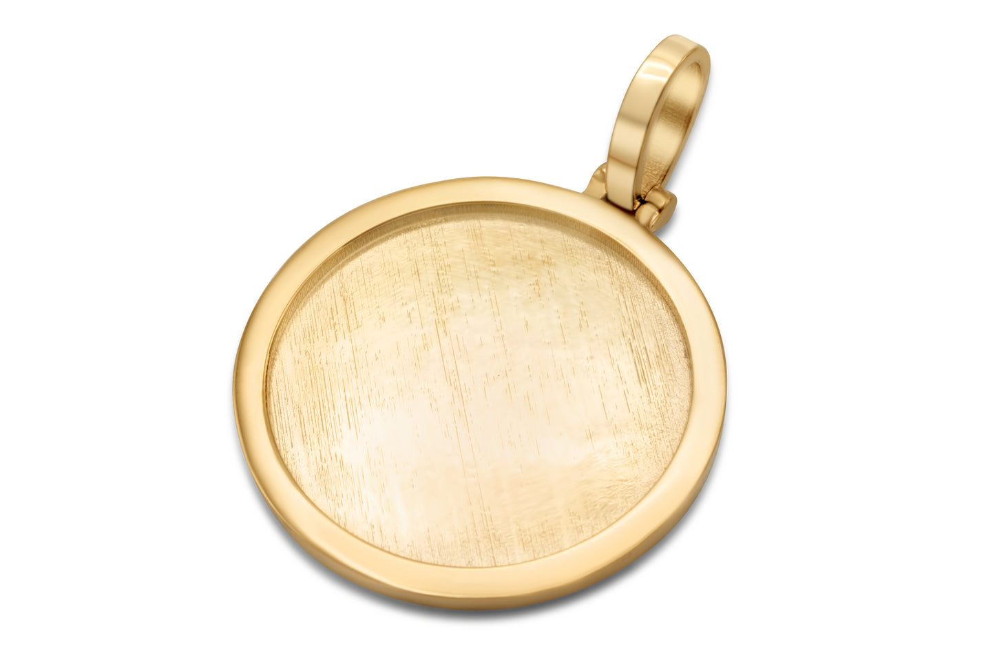 10k Solid Gold Circle Picture Pendant