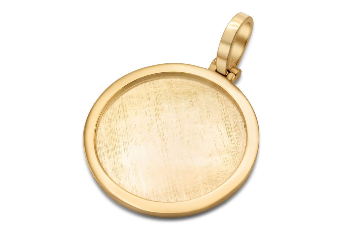 10k Solid Rose Gold Circle Picture Pendant Micro