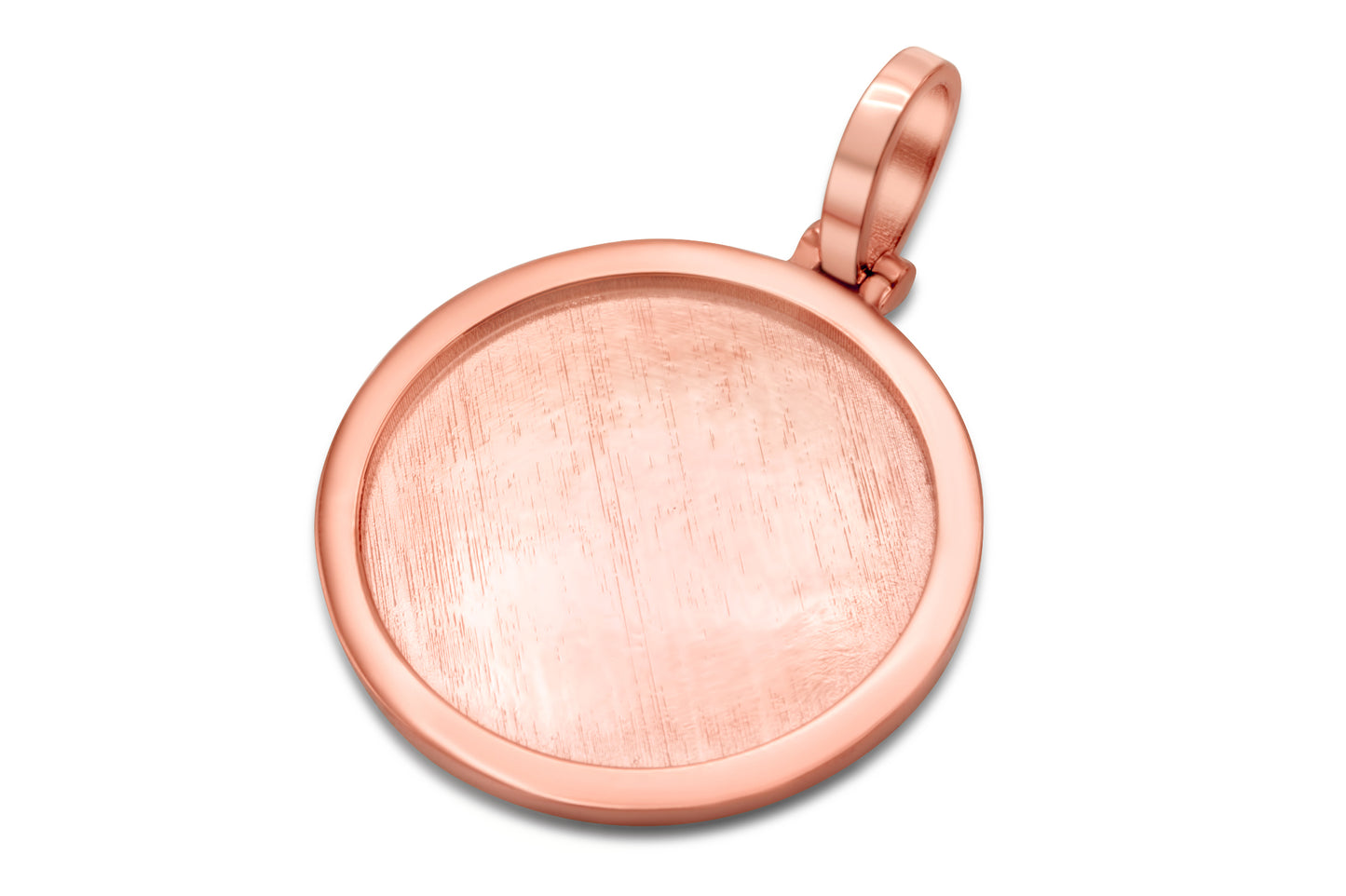 10k Solid Rose Gold Circle Picture Pendant Medium