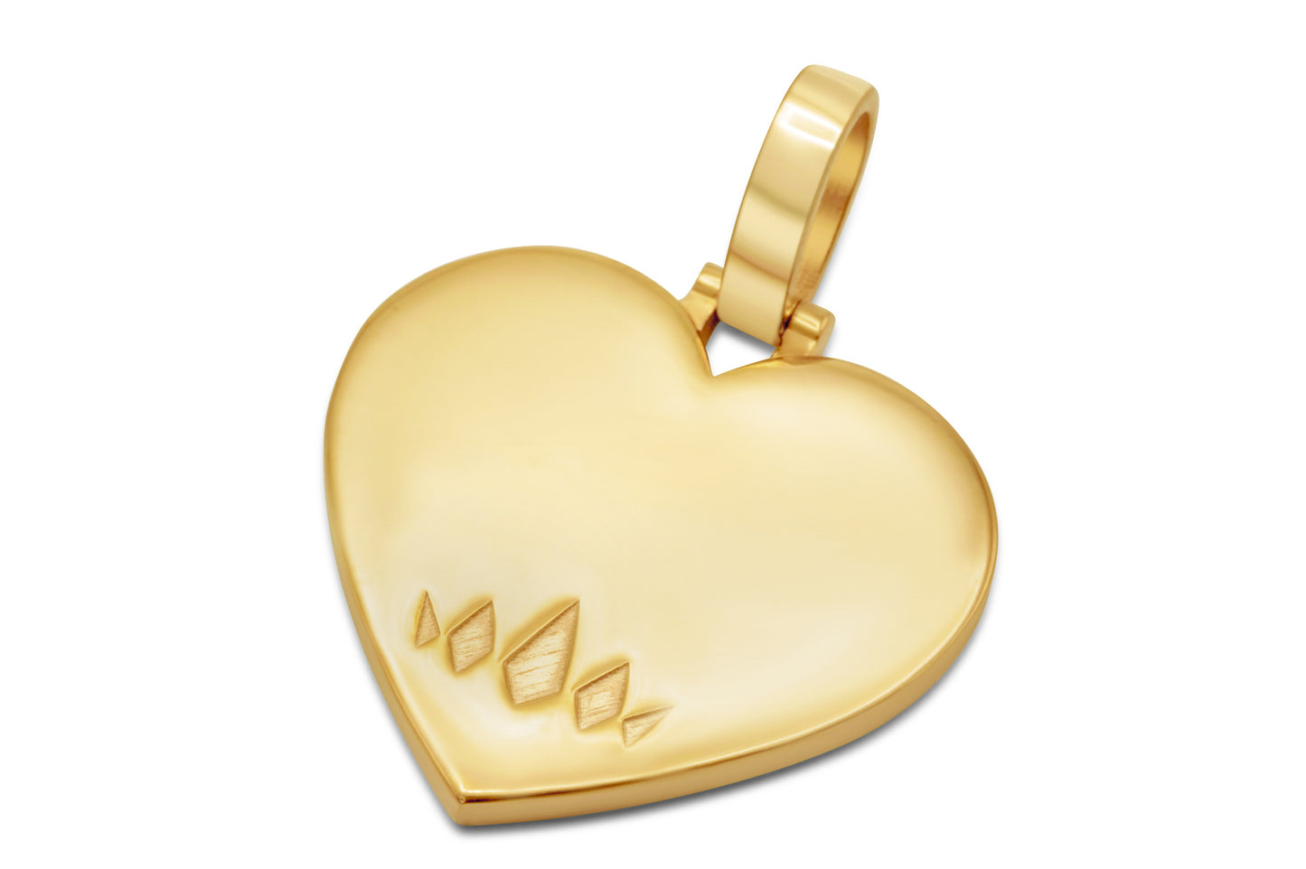 10k Solid Yellow Gold Heart Picture Pendant