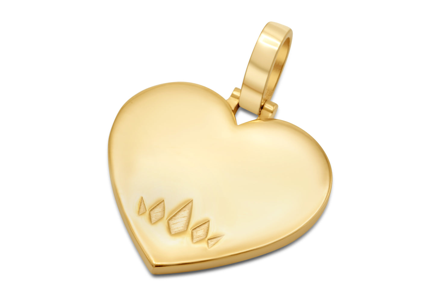 10k Solid Rose Gold Heart Picture Pendant