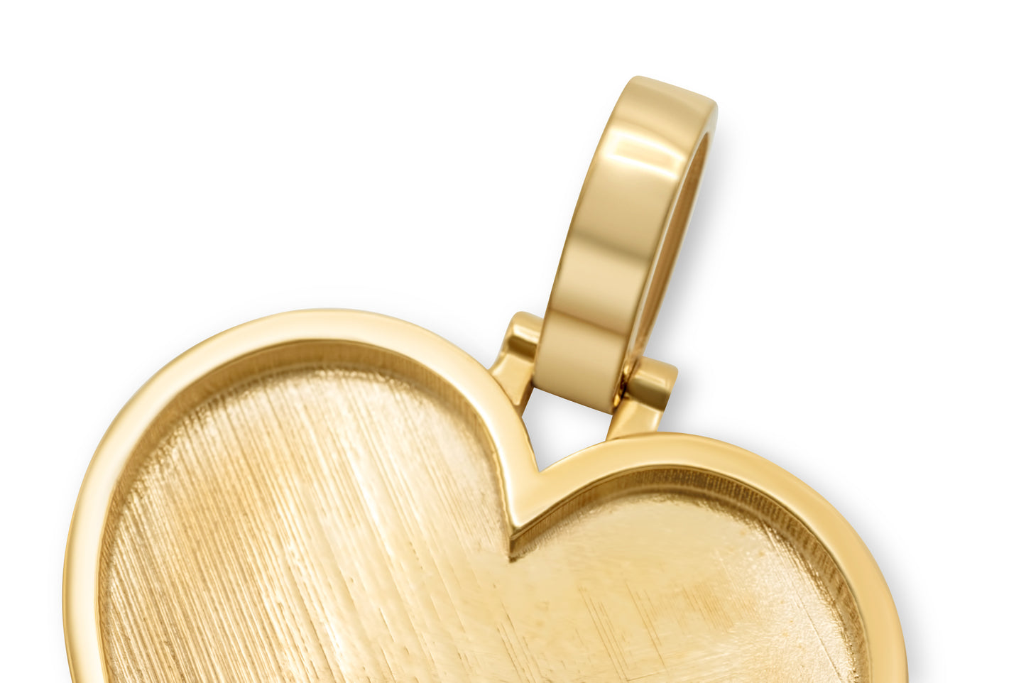 10k Solid Yellow Gold Heart Picture Pendant