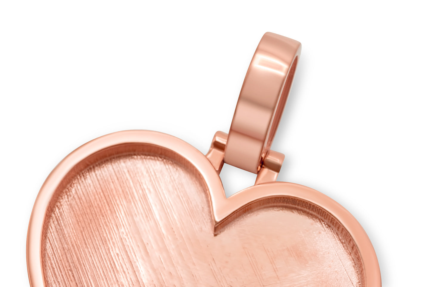 10k Solid Rose Gold Heart Picture Pendant