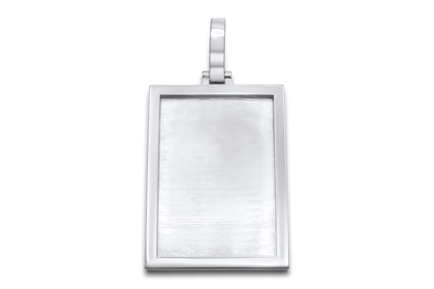 10k Solid White Gold Rectangle Picture Pendant