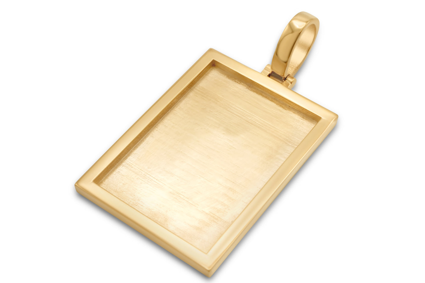 10k Solid Gold Rectangle Picture Pendant