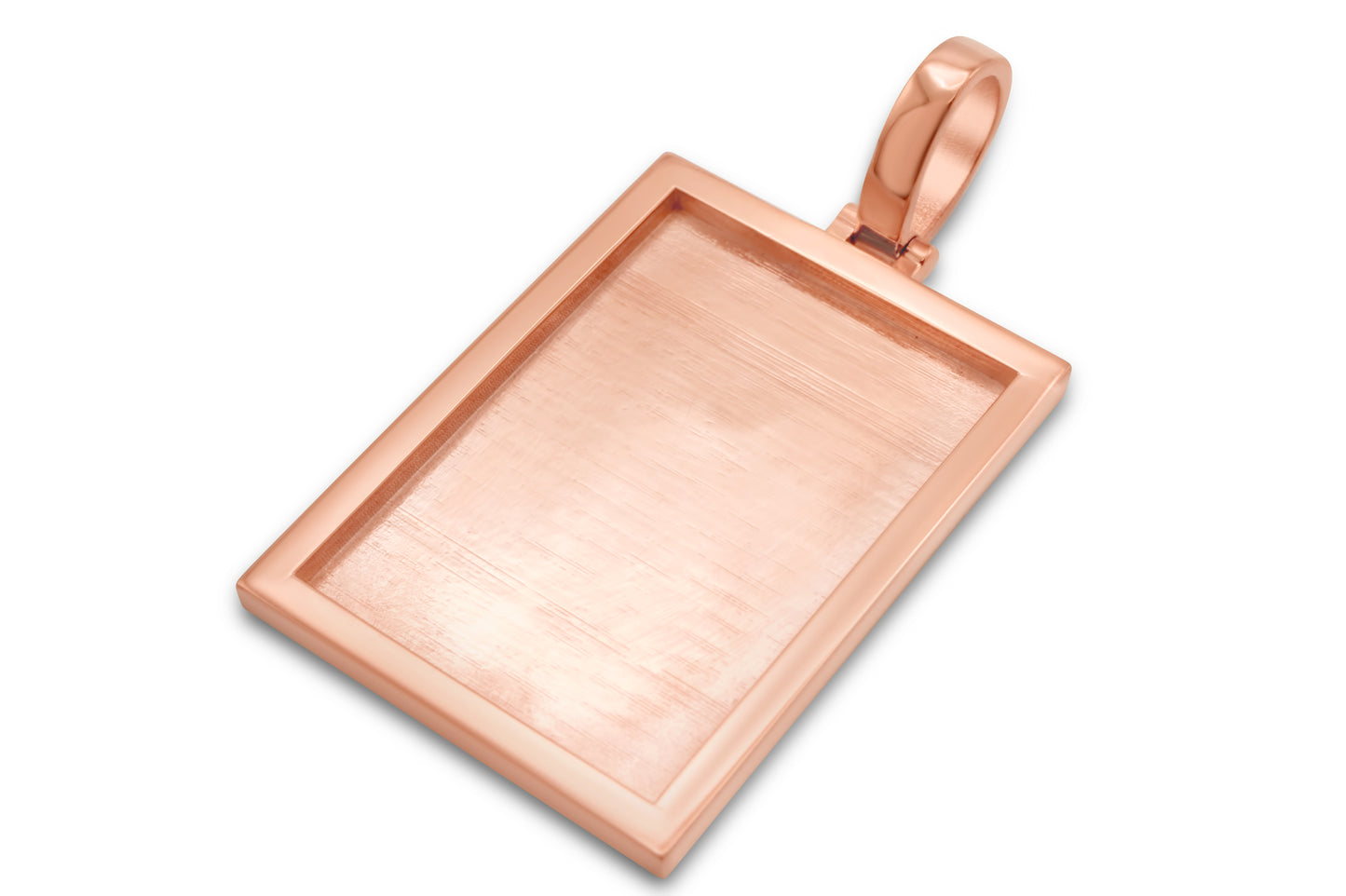 10k Solid Rose Gold Rectangle Picture Pendant