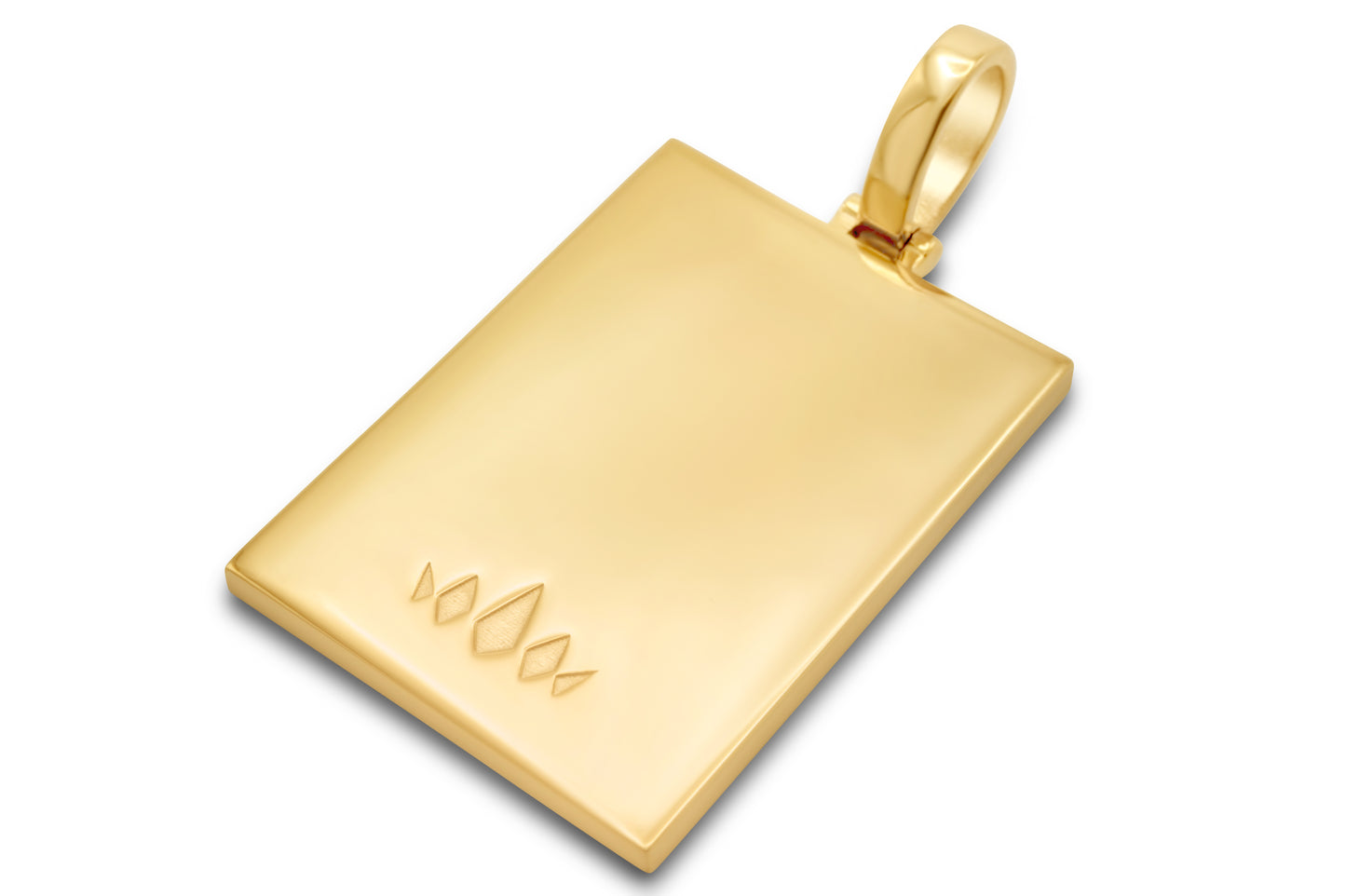 10k Solid Gold Rectangle Picture Pendant