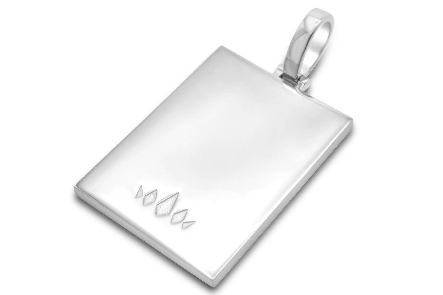 10k Solid White Gold Rectangle Picture Pendant