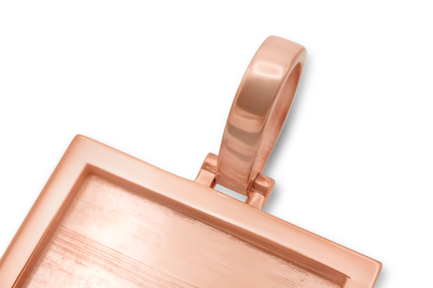 10k Solid Rose Gold Rectangle Picture Pendant