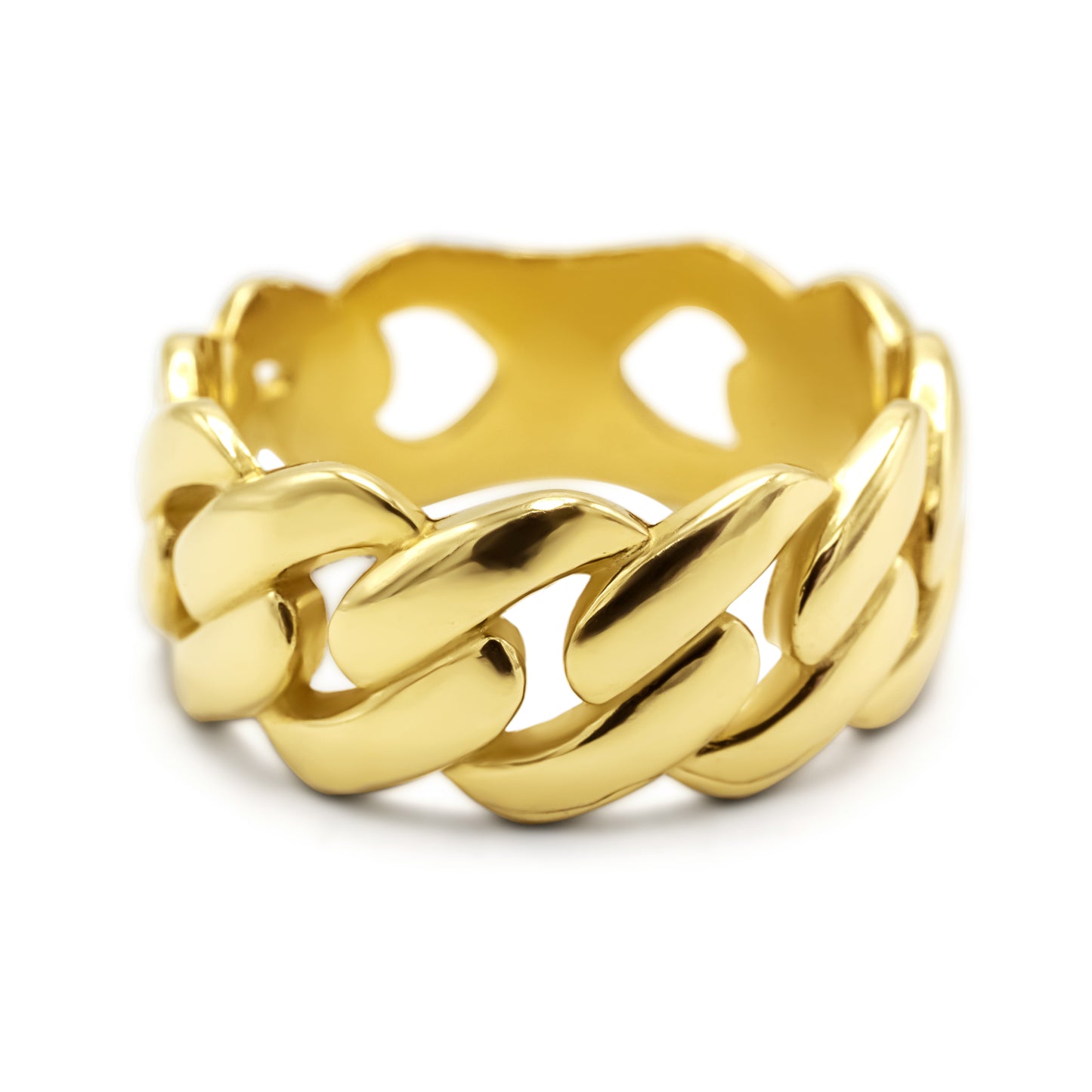 Yellow Gold Cuban Link Ring