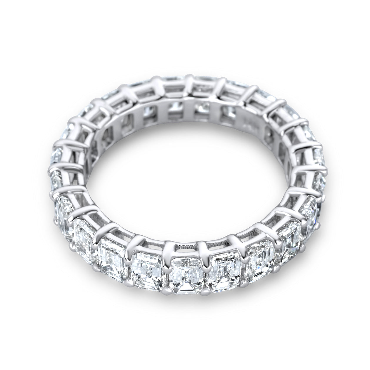 14k White Gold Diamond Eternity Band 4.78 ctw