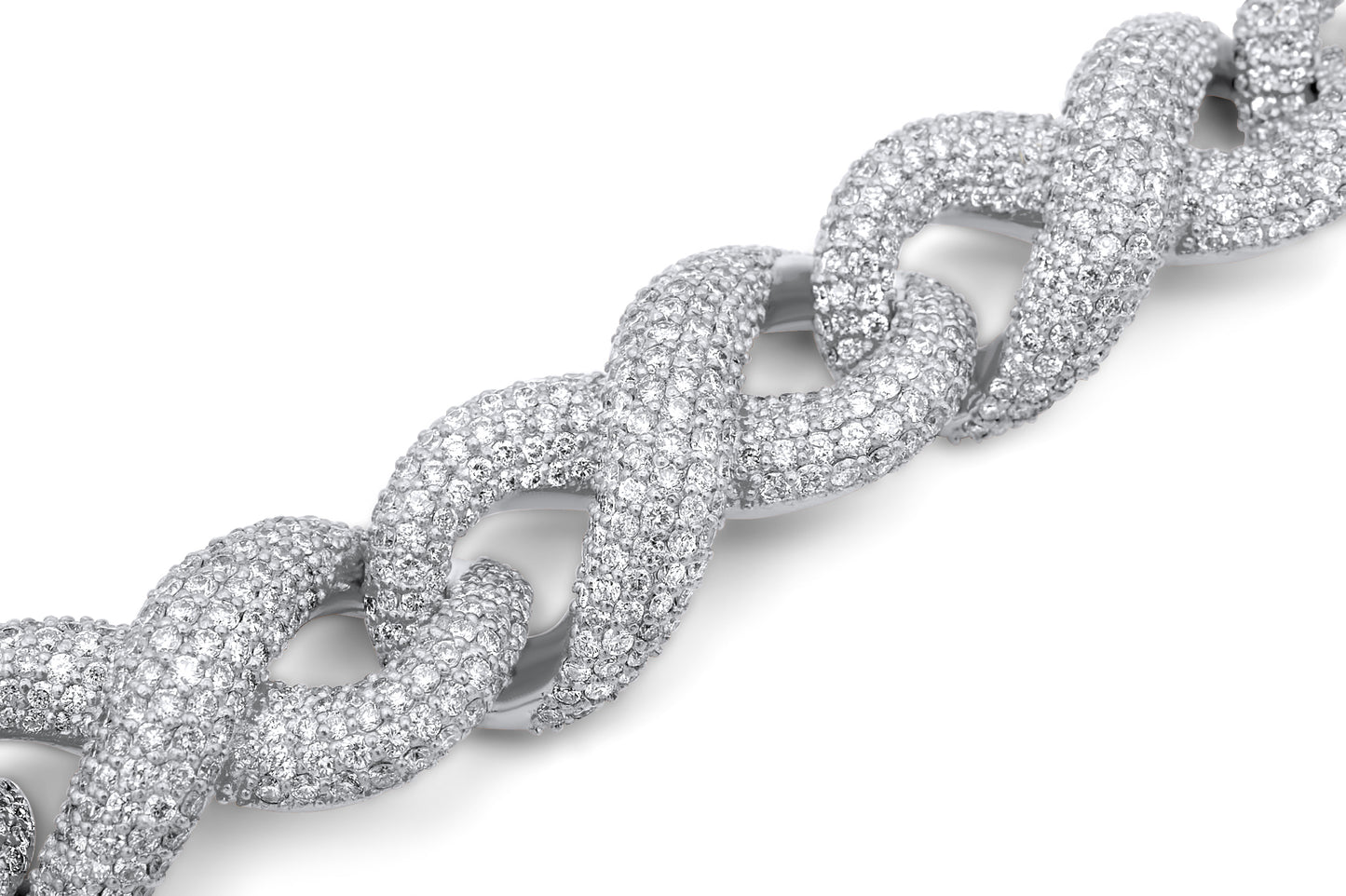 14k White Gold Infinity Link Bracelet 18ctw