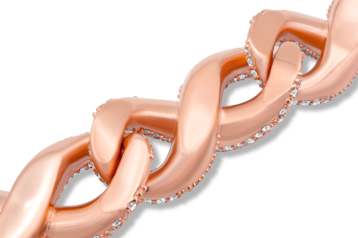 14k Rose Gold Infinity Link Bracelet 18ctw