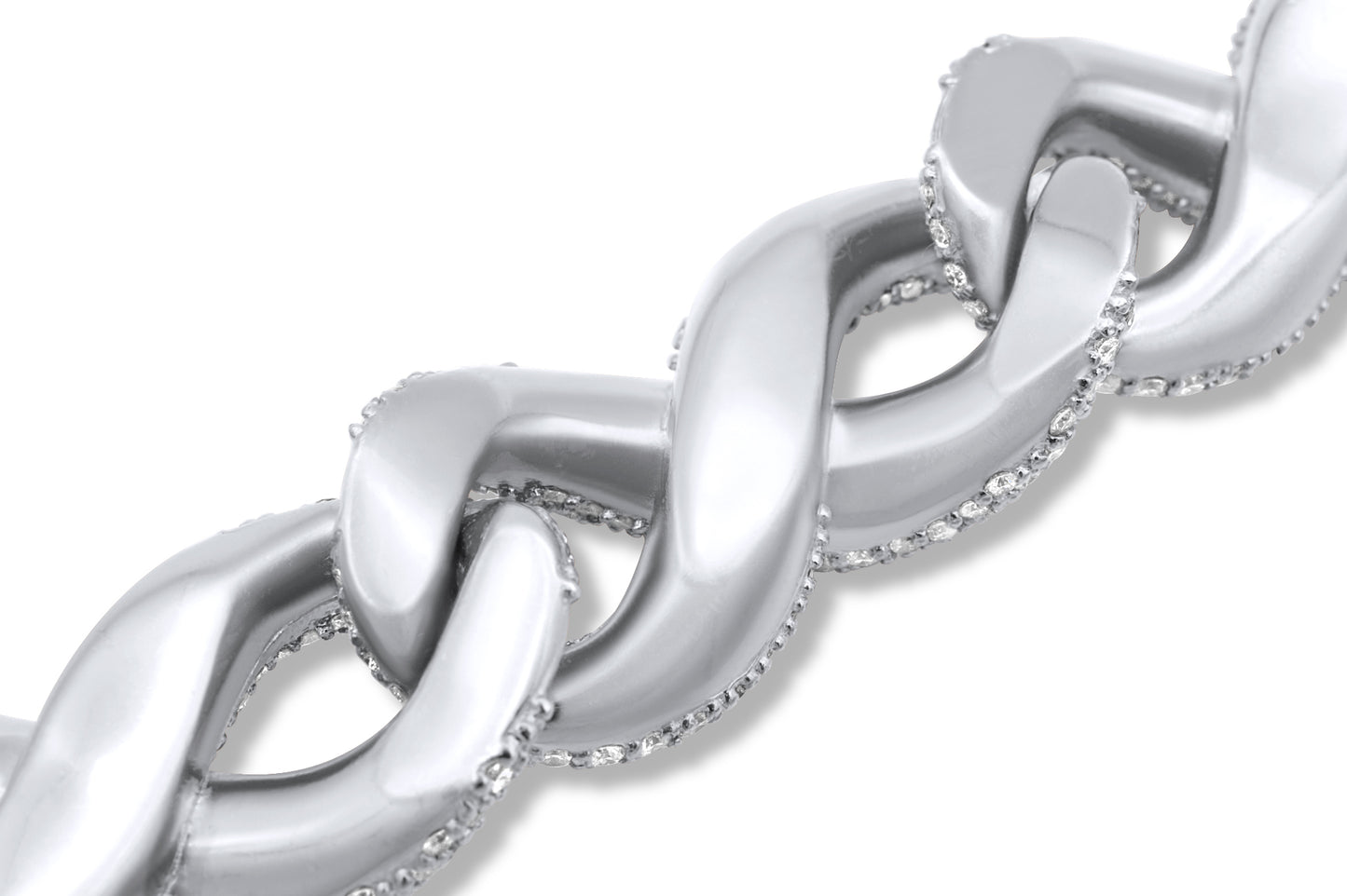 14k White Gold Infinity Link Bracelet 18ctw