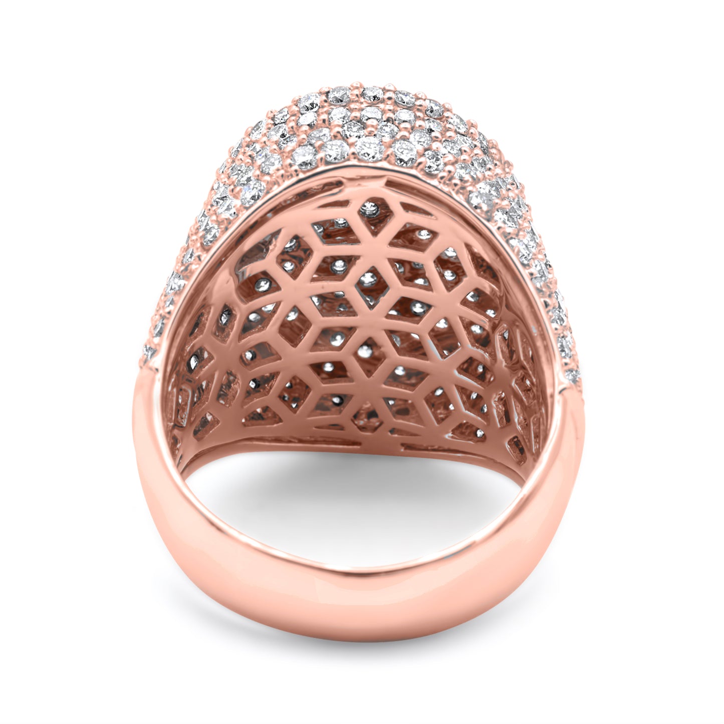 14K Rose Gold Oval Diamond Ring 7.07ctw