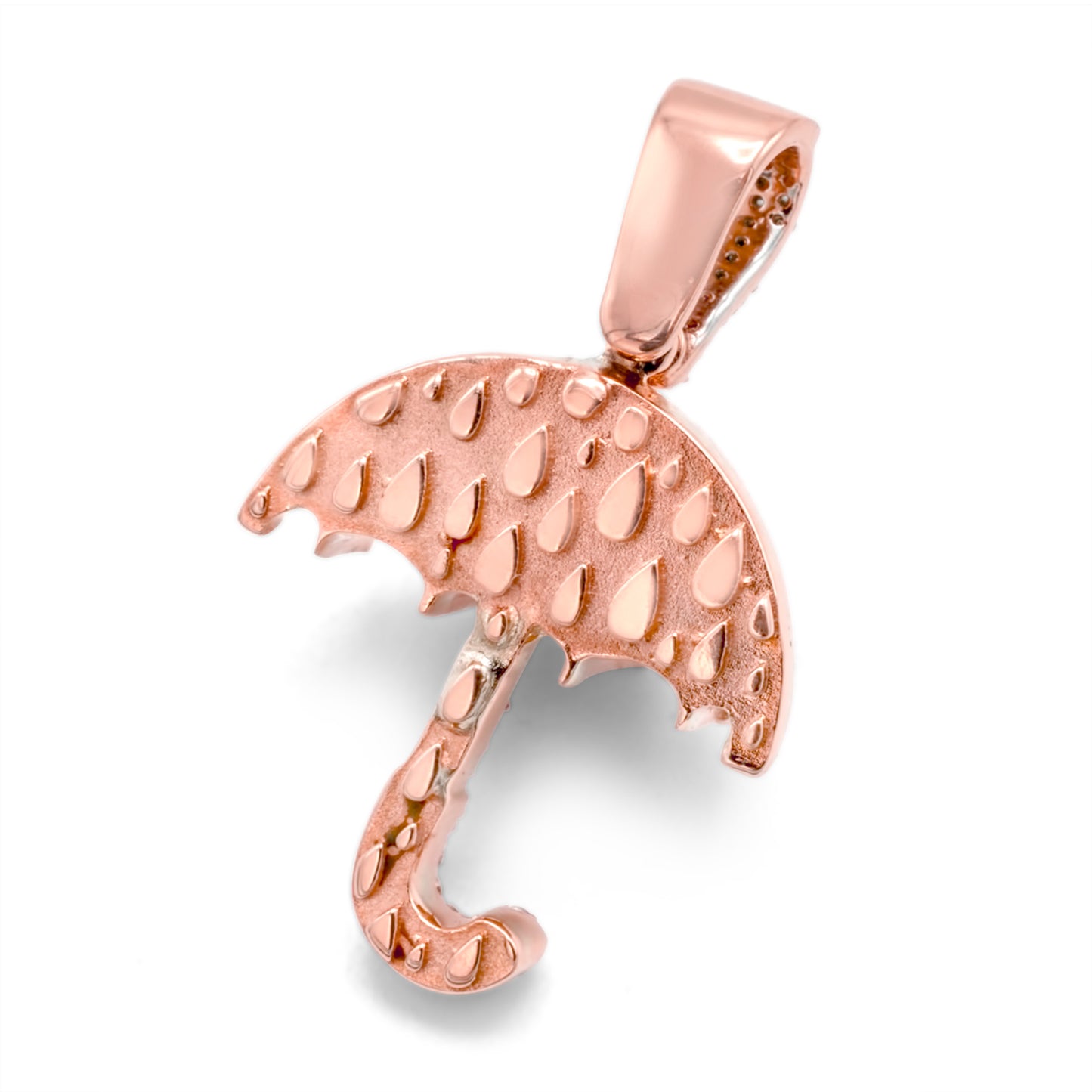 10K Rose Gold Umbrella Diamond Pendant 0.45CTW