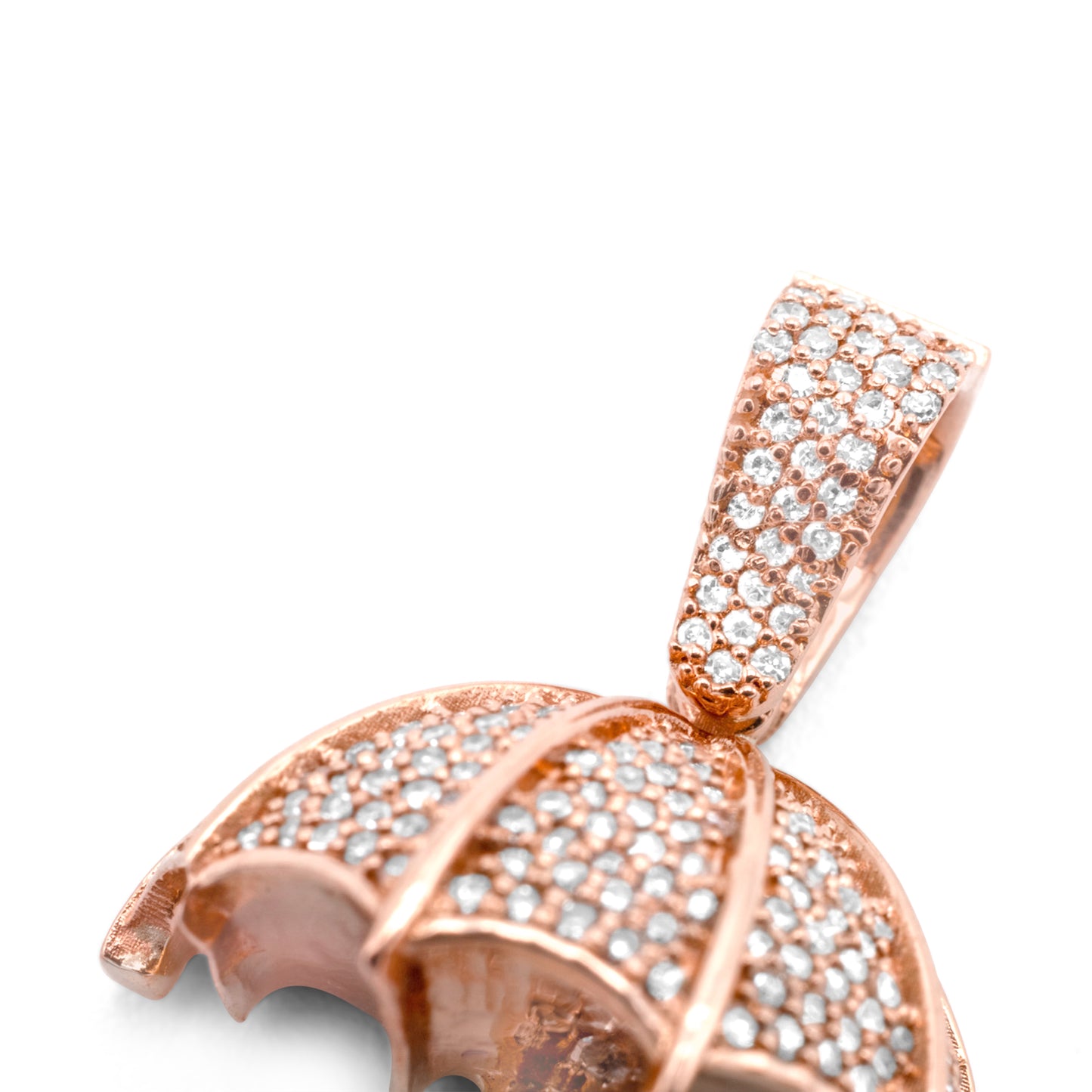 10K Rose Gold Umbrella Diamond Pendant 0.45CTW