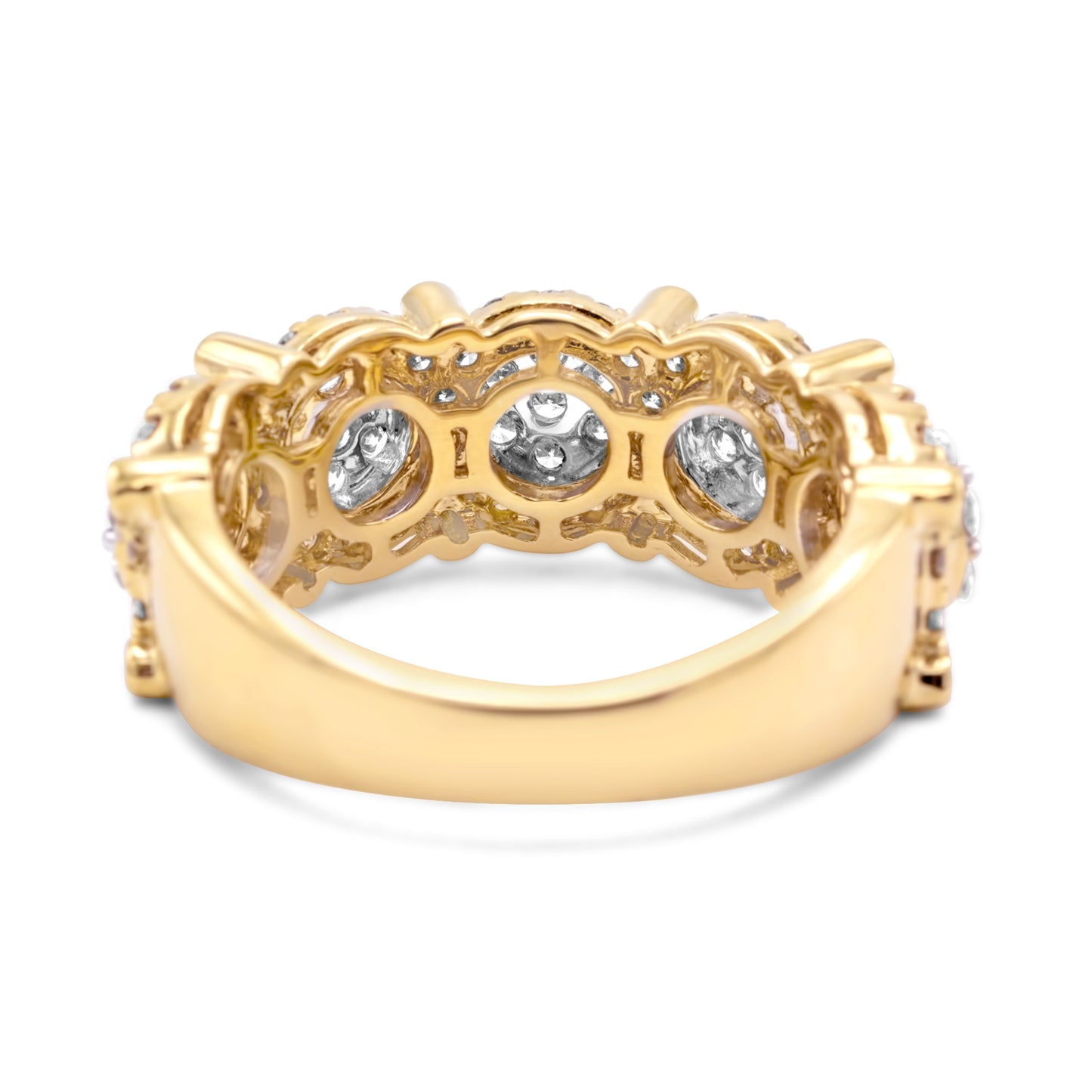 10k Yellow Gold Diamond Cluster Ring 2.25ctw