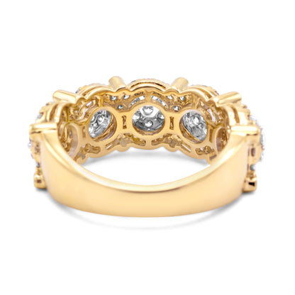 10k Yellow Gold Diamond Cluster Ring 2.25ctw