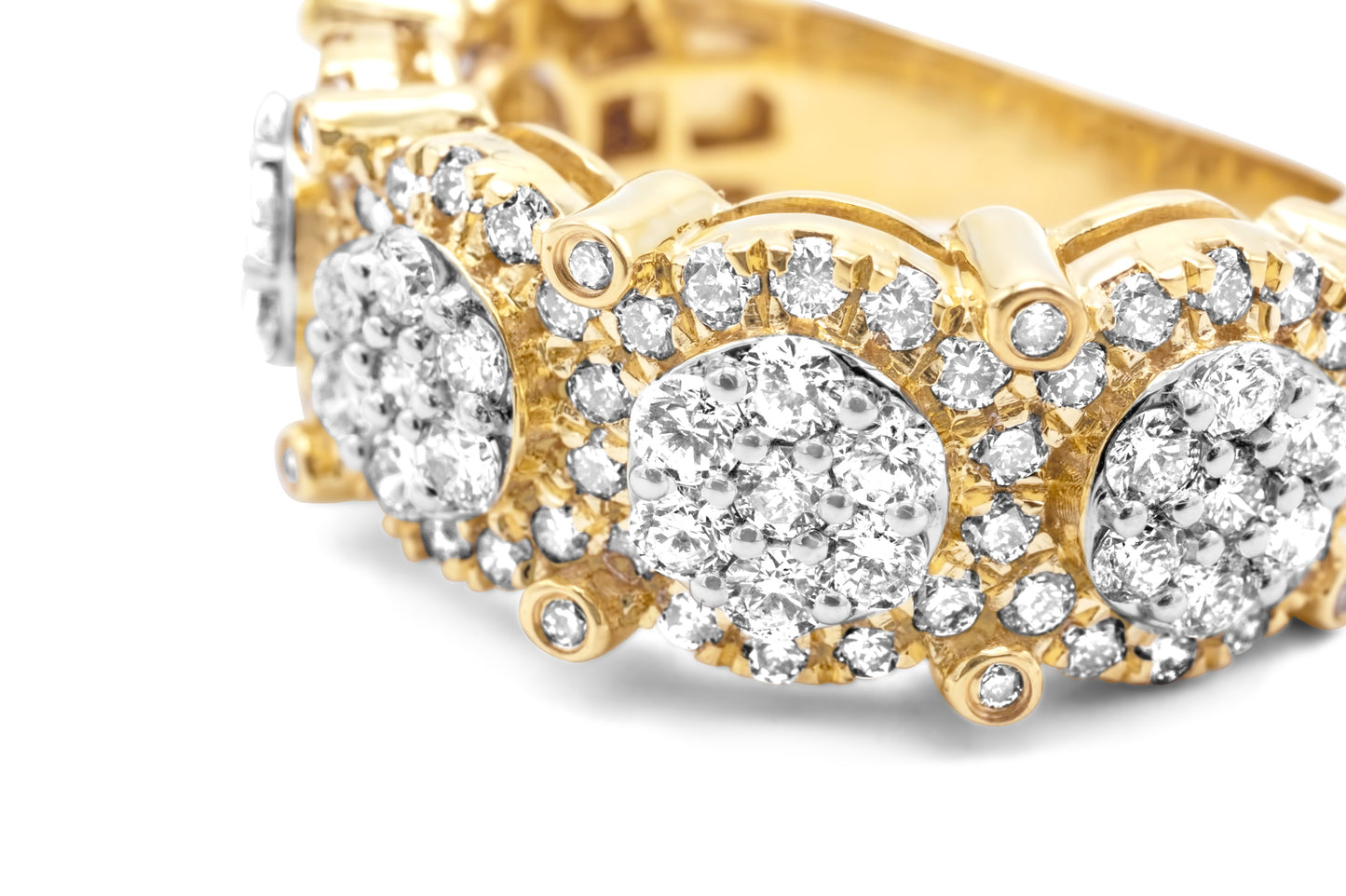 10k Yellow Gold Diamond Cluster Ring 2.25ctw