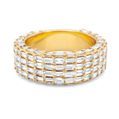 10k Yellow Gold Diamond Baguette Ring 4.38ctw