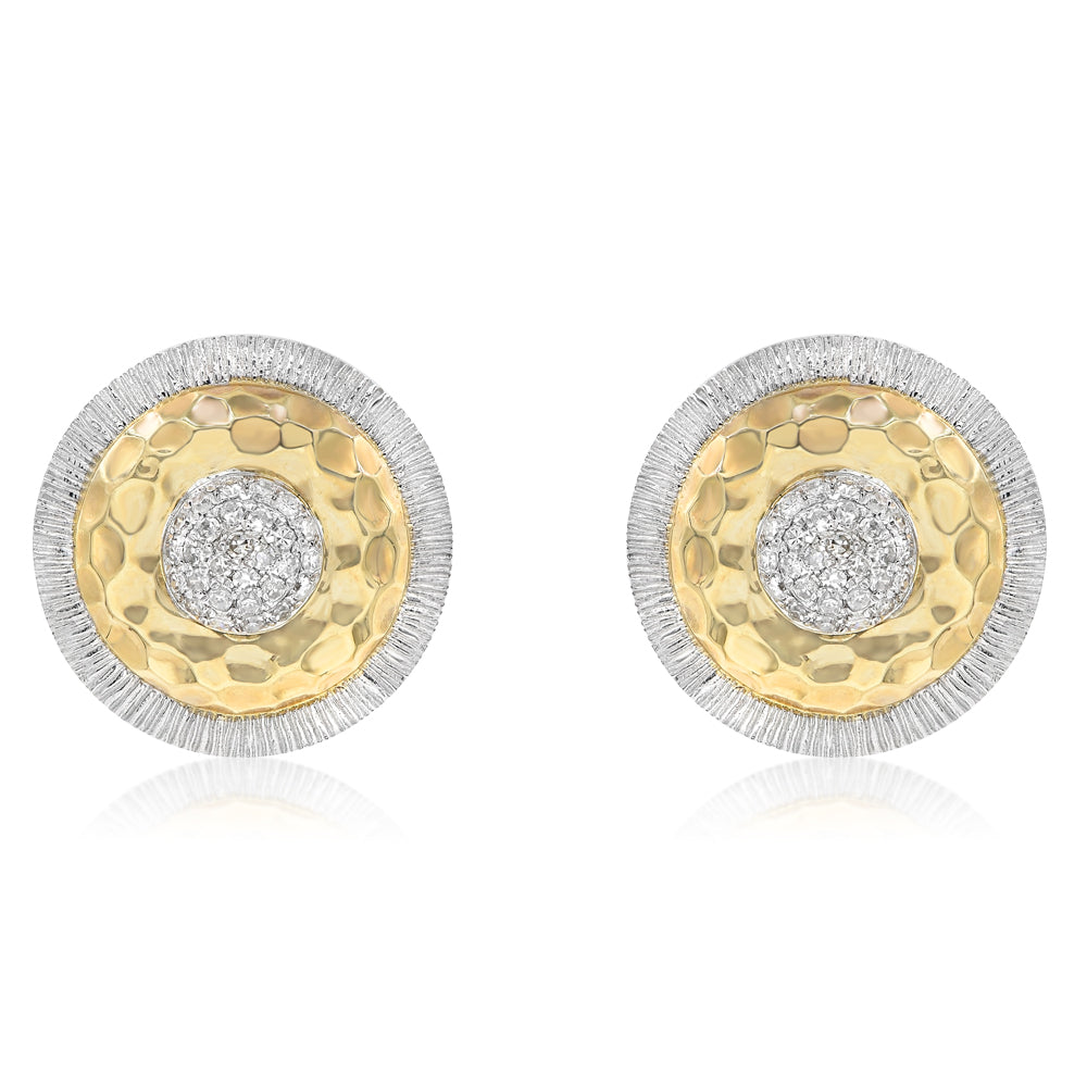 14K Yellow Gold Diamond Cluster Earrings 0.25ctw