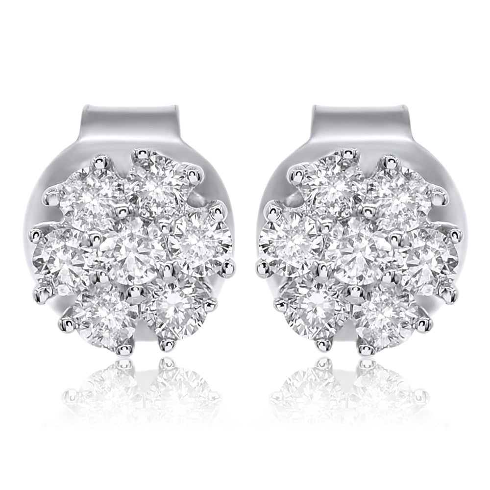 14k Solid White Gold Diamond Earrings 0.25ctw