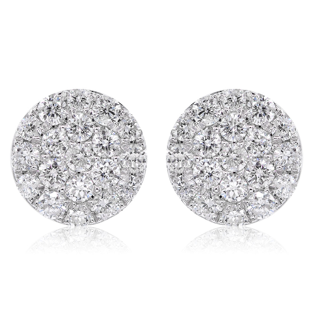 14k Solid White Gold Diamond Earrings 0.49ctw