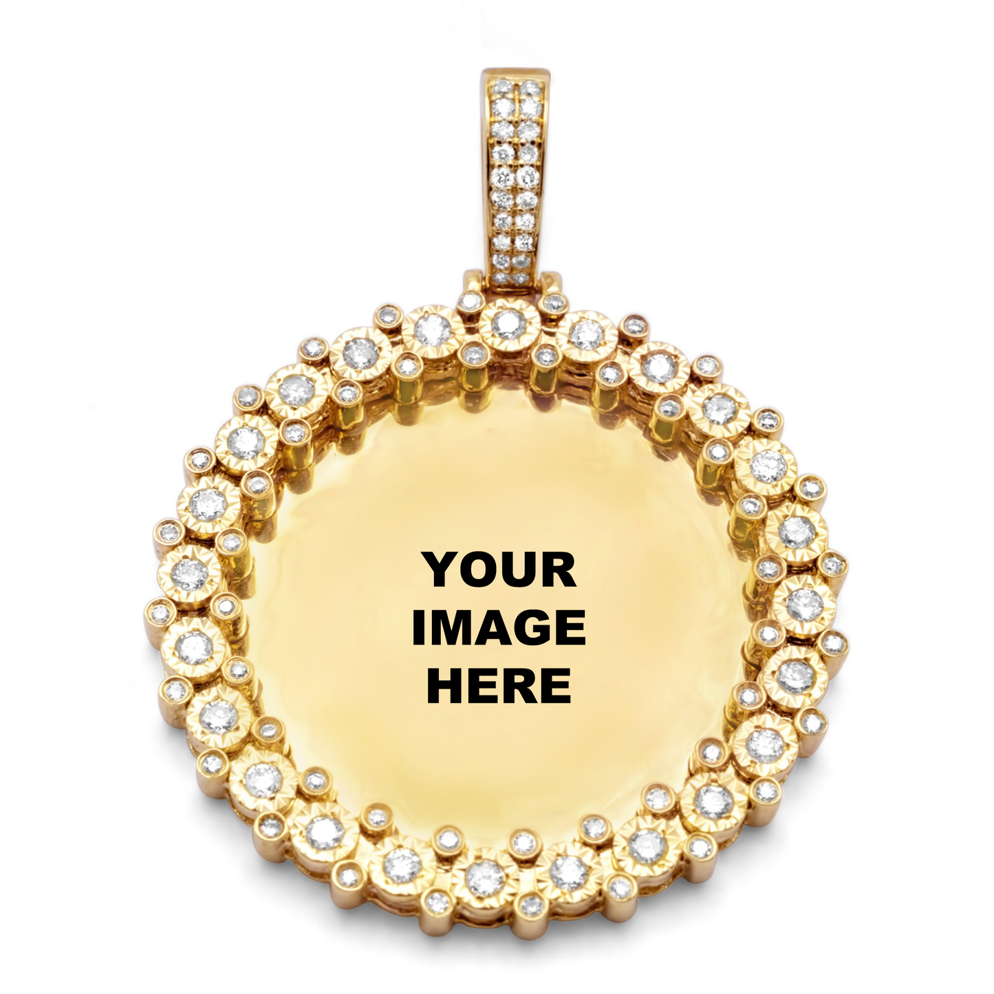 14K Yellow Gold Diamond Picture Pendant 0.63ctw