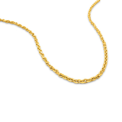 14K Yellow Solid Gold Cable Anchor Link Chain 3.7mm